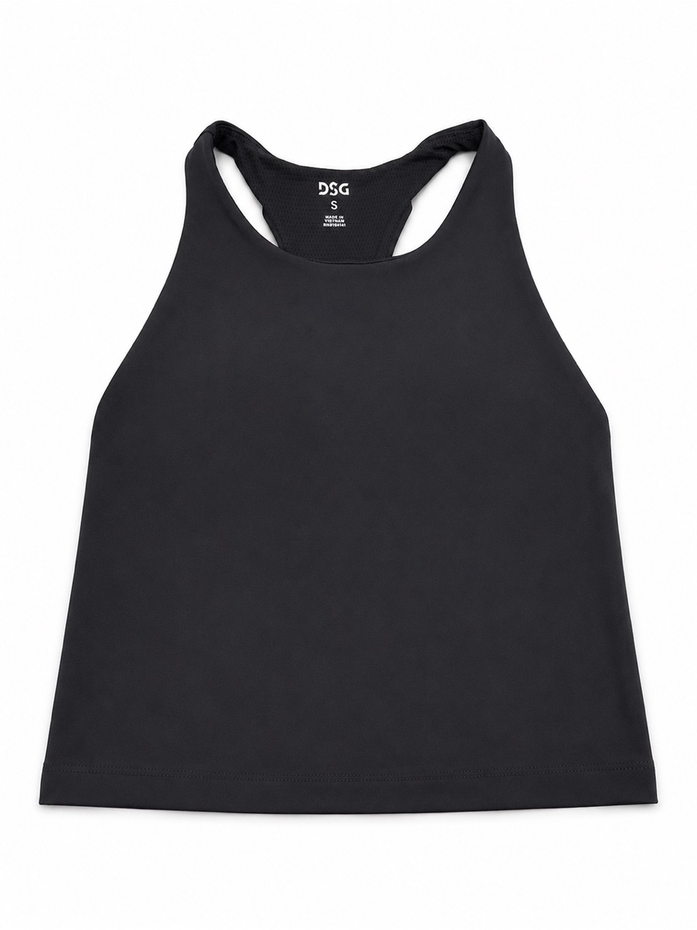 DSG Black High-Neck Racerback Crop Tank